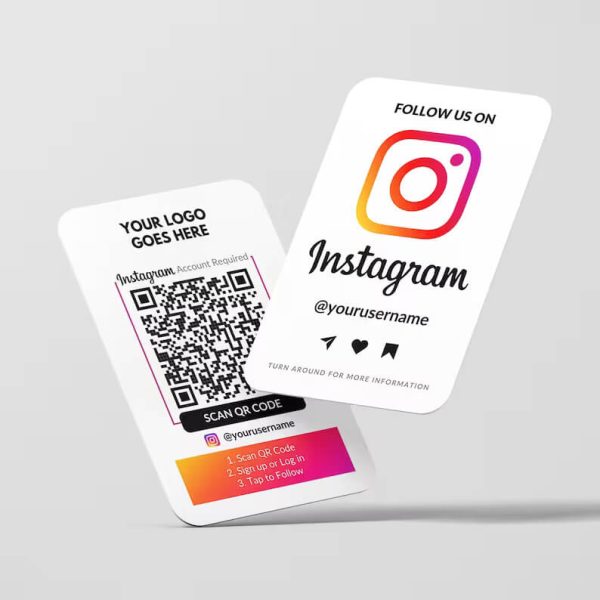 INSTAGRAM NFC FOLLOWERS PRINTED CARDS, ROUNDED CORNERS